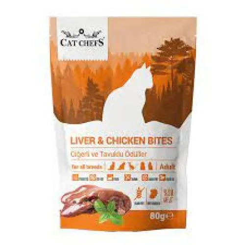 CAT CHEFS CİĞERLİ VE TAVUKLU DİLİM ÖDÜL MAMASI 80 GR