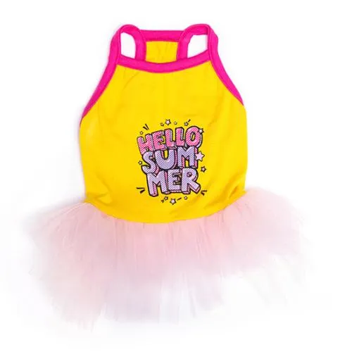 PAWSTAR YELLOW HELLO SUMMER DRESS (TÜTÜLÜ) 
