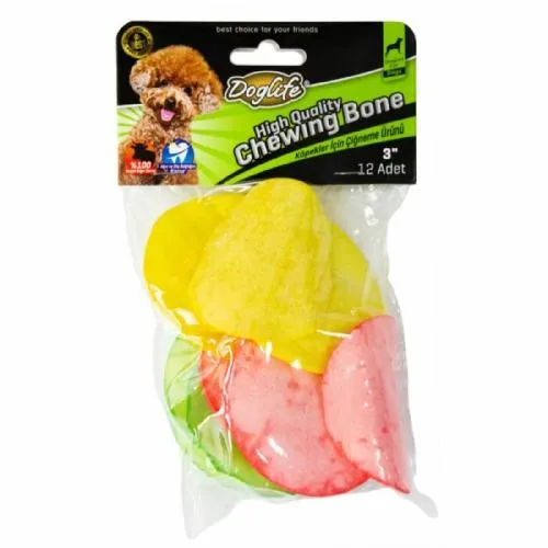 DOGLIFE ÇİĞNEME ÖDÜLÜ DERİ DÜZ HALKA RENKLİ 4 GR 12 Lİ
