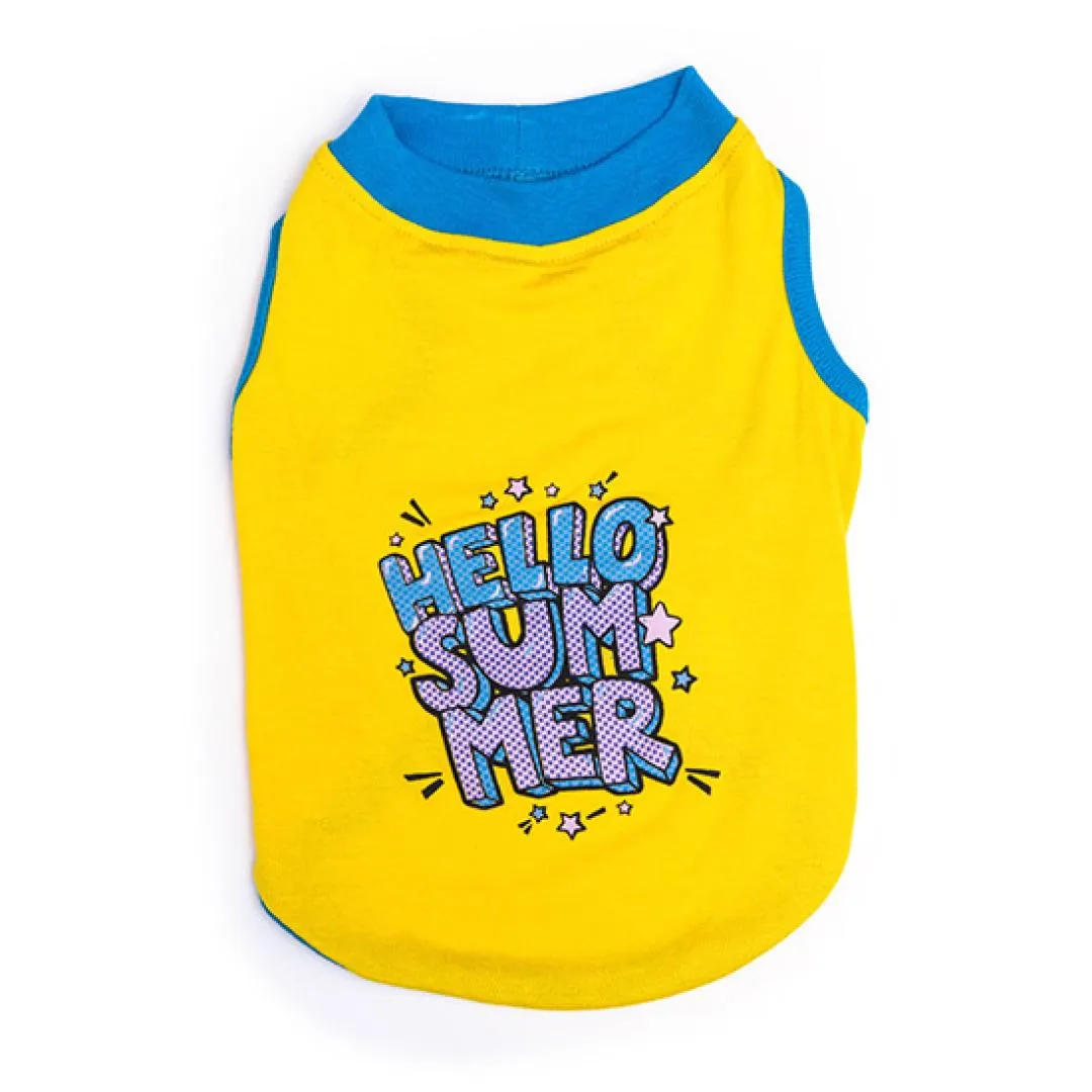 PAWSTAR YELLOW HELLO SUMMER T-SHIRT