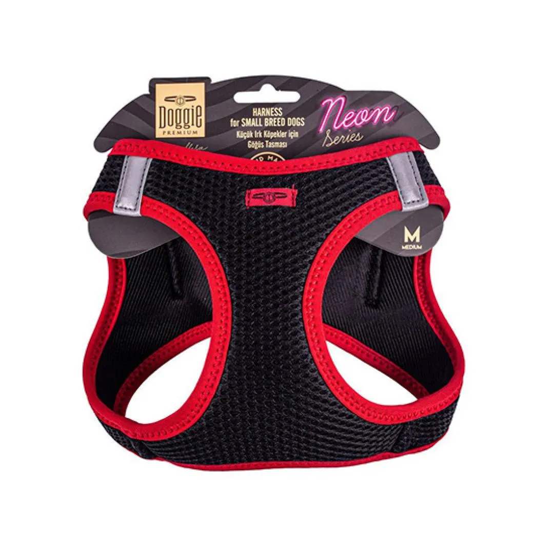 DOGGİE NEON HAVALI DOKUMA GÖĞÜS TASMASI M 38-44  CM