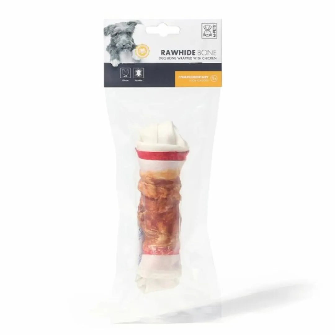 M-PETS TAVUK ETİ SARILI RENKLİ DÜĞÜMLÜ KEMİK ÖDÜL  97 GR
