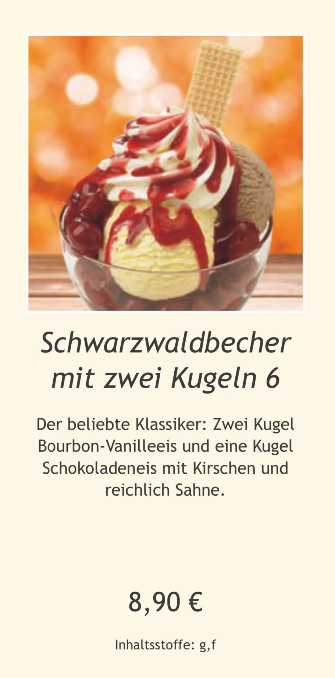 Schwarzwaldbecher mit zwei Kugeln