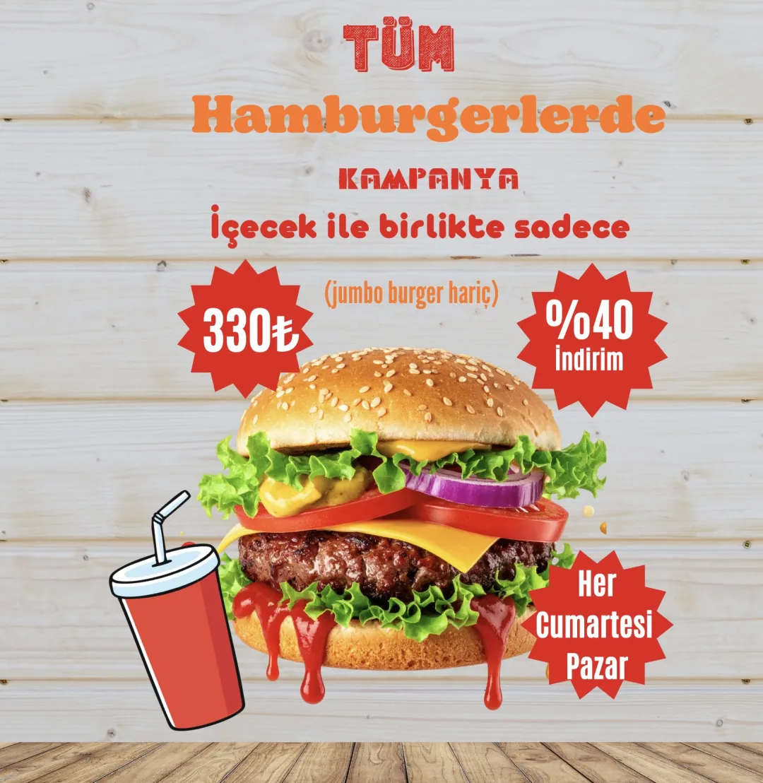 Simira Burger menü ( Hafta sonu)